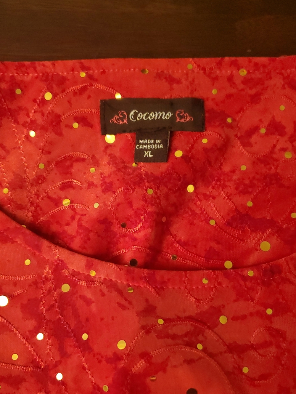 Tag# 73 - Cocomo Red Sequin-Accent Women's Tunic